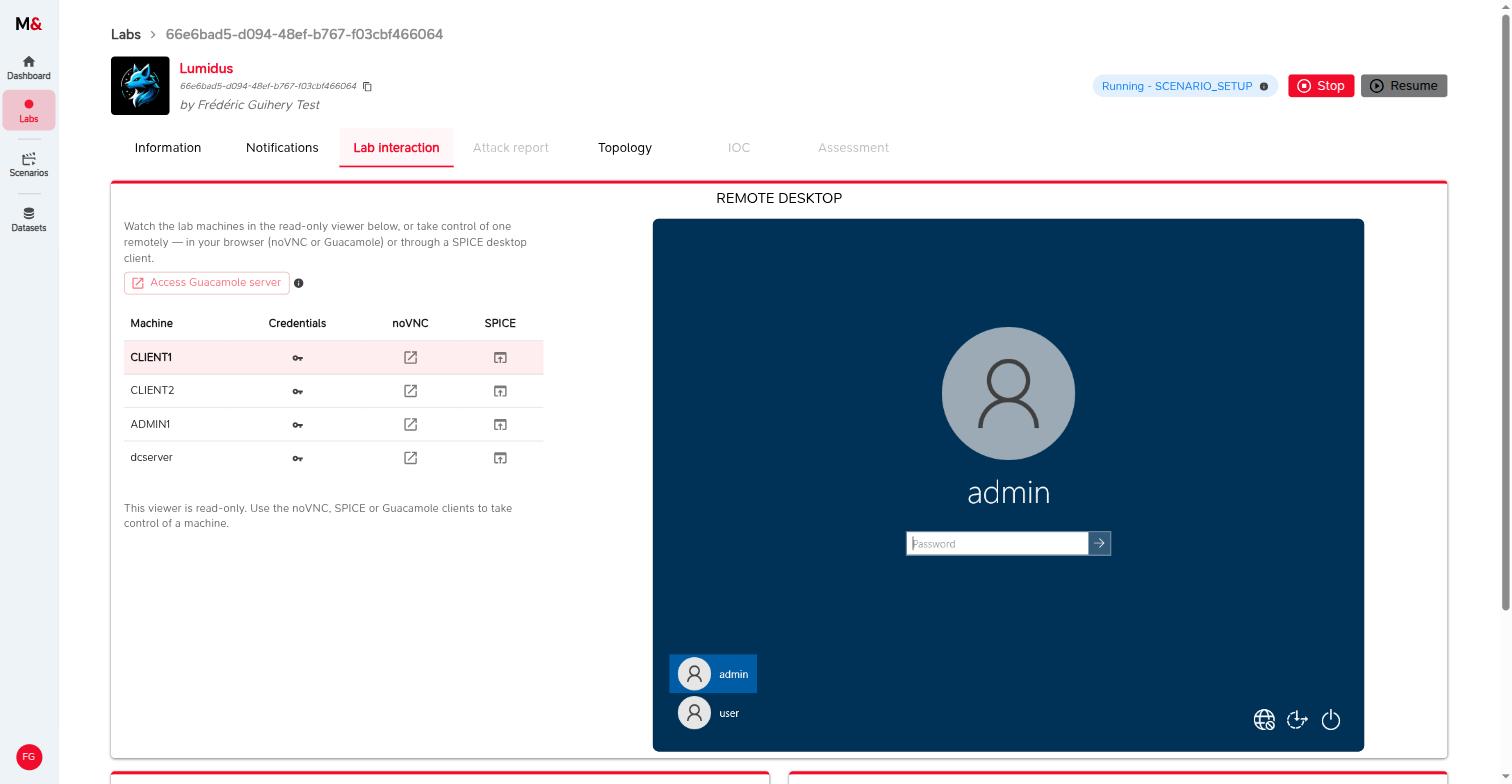 Lab interaction tab