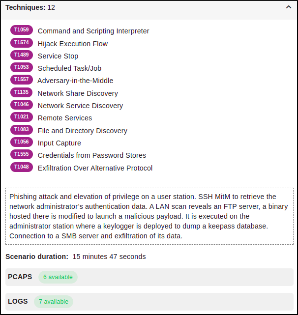 PCAPS and LOGS datasets