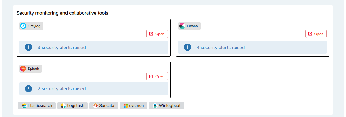 Alerts from SIEM directly displayed in the M&NTIS interface